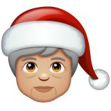 Jak wygląda emoji Mikołajka: karnacja średnio jasna w Whatsapp.