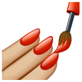 Como o emoji do Esmalte de unha: pele morena clara é exibido no Whatsapp.