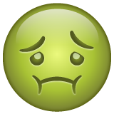 Bagaimana Nauseated Face emoji terlihat di Whatsapp.