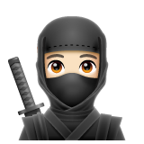 Wie Ninja: helle Hautfarbe Emoji auf Whatsapp aussieht.