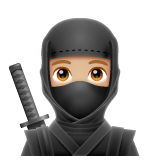 A quoi ressemblent les emoji Ninja : peau moyennement claire sur Whatsapp.