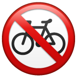 Bagaimana No Bicycles emoji terlihat di Whatsapp.