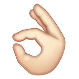 How OK Hand: Light Skin Tone emoji looks on Whatsapp.