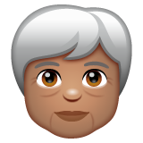 Hvordan Eldre voksen: hudtype 4 emoji ser ut på Whatsapp.