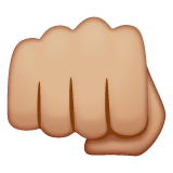 How Oncoming Fist: Medium-Light Skin Tone emoji looks on Whatsapp.