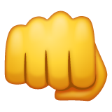 Bagaimana Oncoming Fist emoji terlihat di Whatsapp.