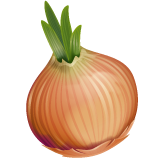 Bagaimana Onion emoji terlihat di Whatsapp.