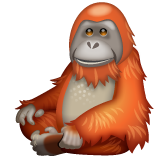 Bagaimana Orangutan emoji terlihat di Whatsapp.