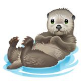 Bagaimana Otter emoji terlihat di Whatsapp.