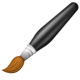 How Paintbrush emoji looks on Whatsapp.