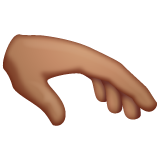 Hoe Handpalm omlaag: getinte huidskleur emoji eruit ziet op Whatsapp.