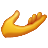 Hvordan Håndflaten opp emoji ser ut på Whatsapp.