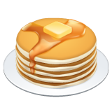 Bagaimana Pancakes emoji terlihat di Whatsapp.