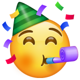 Wie Partygesicht Emoji auf Whatsapp aussieht.