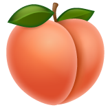 Bagaimana Peach emoji terlihat di Whatsapp.