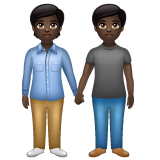 Bagaimana People Holding Hands: Dark Skin Tone emoji terlihat di Whatsapp.