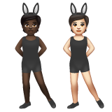 A quoi ressemblent les emoji Personnes avec des oreilles de lapin : peau foncée et peau claire sur Whatsapp.
