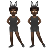 A quoi ressemblent les emoji Personnes avec des oreilles de lapin : peau foncée sur Whatsapp.