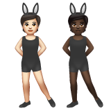 A quoi ressemblent les emoji Personnes avec des oreilles de lapin : peau claire et peau foncée sur Whatsapp.