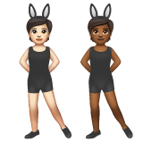 A quoi ressemblent les emoji Personnes avec des oreilles de lapin : peau claire et peau mate sur Whatsapp.