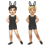 A quoi ressemblent les emoji Personnes avec des oreilles de lapin : peau claire et peau moyennement claire sur Whatsapp.