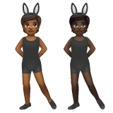 A quoi ressemblent les emoji Personnes avec des oreilles de lapin : peau mate et peau foncée sur Whatsapp.
