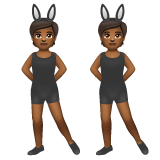 A quoi ressemblent les emoji Personnes avec des oreilles de lapin : peau mate sur Whatsapp.