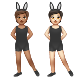A quoi ressemblent les emoji Personnes avec des oreilles de lapin : peau légèrement mate et peau claire sur Whatsapp.
