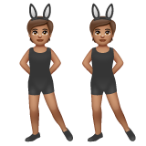 A quoi ressemblent les emoji Personnes avec des oreilles de lapin : peau légèrement mate sur Whatsapp.