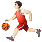 Hoe Basketbalspeler: lichte huidskleur emoji eruit ziet op Whatsapp.