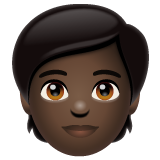 Bagaimana Person: Dark Skin Tone emoji terlihat di Whatsapp.