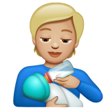 A quoi ressemblent les emoji Personne allaitant un bébé: peau moyennement claire sur Whatsapp.