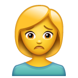 How Person Frowning emoji looks on Whatsapp.