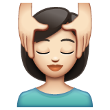 Bagaimana Person Getting Massage: Light Skin Tone emoji terlihat di Whatsapp.