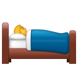 Bagaimana Person in Bed emoji terlihat di Whatsapp.