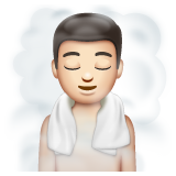 Bagaimana Person in Steamy Room: Light Skin Tone emoji terlihat di Whatsapp.