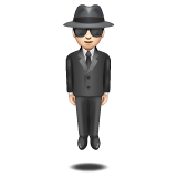 How Person in Suit Levitating: Light Skin Tone emoji looks on Whatsapp.