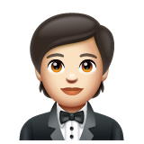 How Person in Tuxedo: Light Skin Tone emoji looks on Whatsapp.