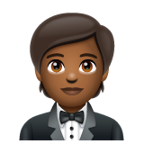 How Person in Tuxedo: Medium-Dark Skin Tone emoji looks on Whatsapp.