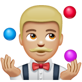 Bagaimana Person Juggling: Medium-Light Skin Tone emoji terlihat di Whatsapp.