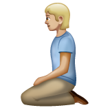 Bagaimana Person Kneeling: Medium-Light Skin Tone emoji terlihat di Whatsapp.