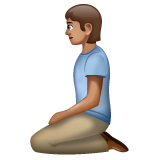 How Person Kneeling: Medium Skin Tone emoji looks on Whatsapp.