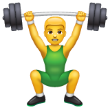 Bagaimana Person Lifting Weights emoji terlihat di Whatsapp.