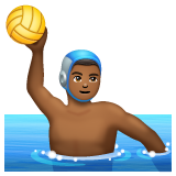 Bagaimana Person Playing Water Polo: Medium-Dark Skin Tone emoji terlihat di Whatsapp.