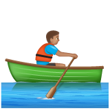 How Person Rowing Boat: Medium Skin Tone emoji looks on Whatsapp.