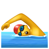 Bagaimana Person Swimming emoji terlihat di Whatsapp.