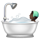 How Person Taking Bath: Dark Skin Tone emoji looks on Whatsapp.