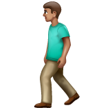 Bagaimana Person Walking: Medium Skin Tone emoji terlihat di Whatsapp.