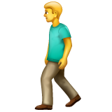 Bagaimana Person Walking emoji terlihat di Whatsapp.