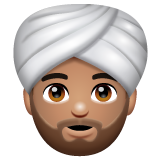 How Person Wearing Turban: Medium Skin Tone emoji looks on Whatsapp.